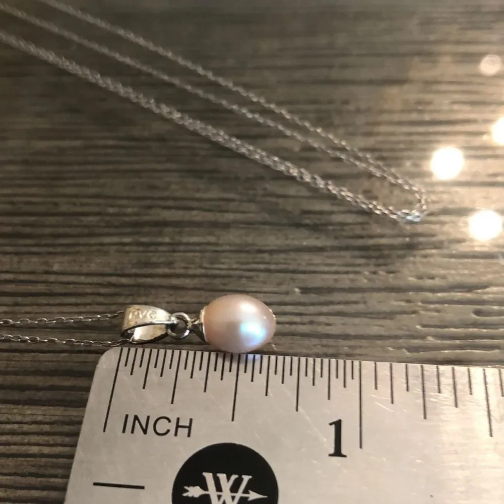 Nataliya V Collister NVC Pink Pearl Drop Sterling Silver Necklace
